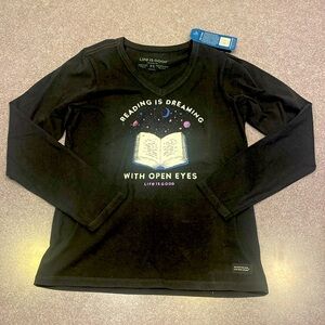 Life is Good NWT V-neck Long Sleeved Crusher Tee